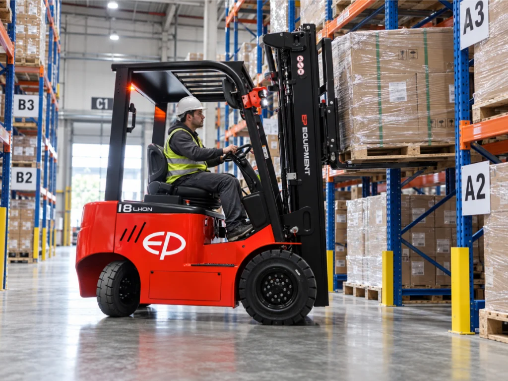 EP EFL183 lithium-ion counterbalance forklift side view
